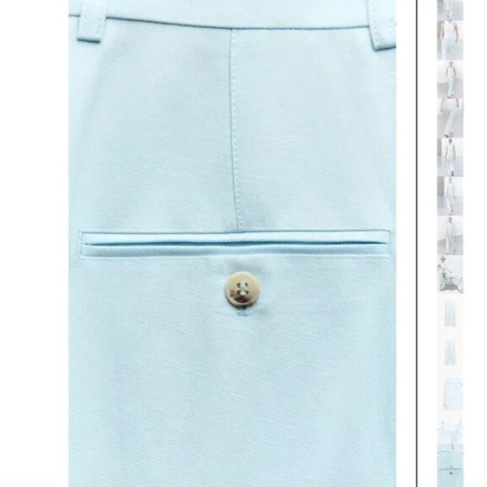 NWT ZARA LINEN BLEND STRAIGHT LEG PANTS ZW COLLECTION - Picture 6 of 9